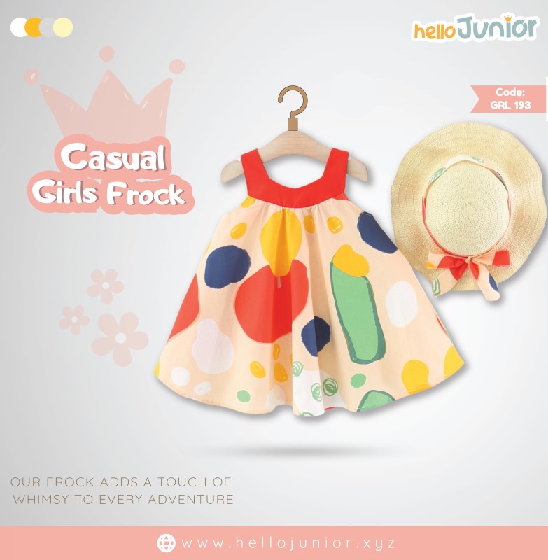 Hello Junior Casual Girls Frock (6 Months to 03 Years)