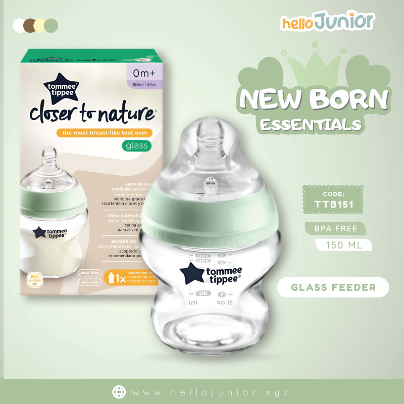 Tommee Tippee 150ml Glass Feeder/Bottle Single Set