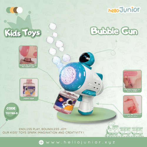 Bubble Gun for Kids 3+ | Automatic Bubble Blower Toy with Refillable Solution