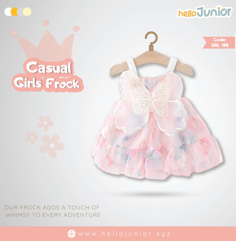 Hello Junior Casual Girls Frock (6 Months to 03 Years)