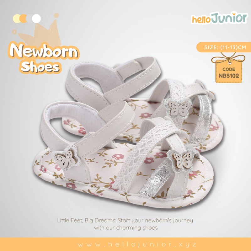 Hello Junior baby shoes for newborn to 18 month, made with cotton and rubber sole