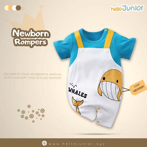 Hello Junior Kids Summer Romper, Newborn baby dress 0 month to 09 month