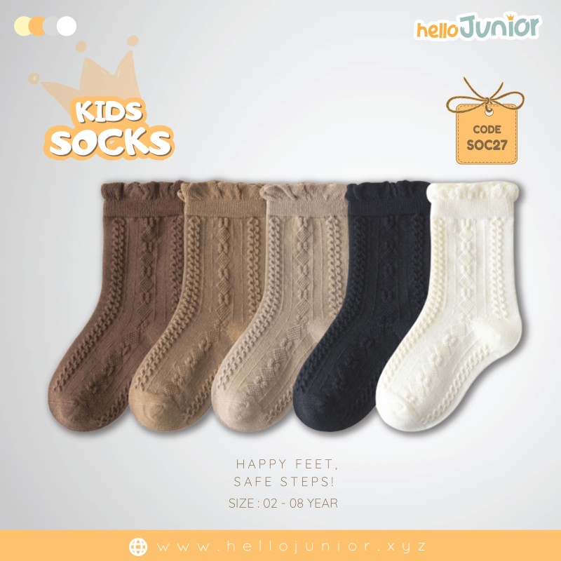 Hello Junior Baby Socks for Ages 2-8 Years, Multicolor
