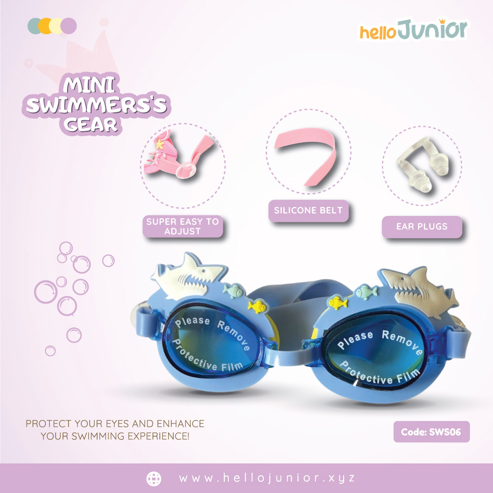 Kids Swimming Goggles with Ear Plugs – Soft Silicone Frame (Ages 3–8 Years)