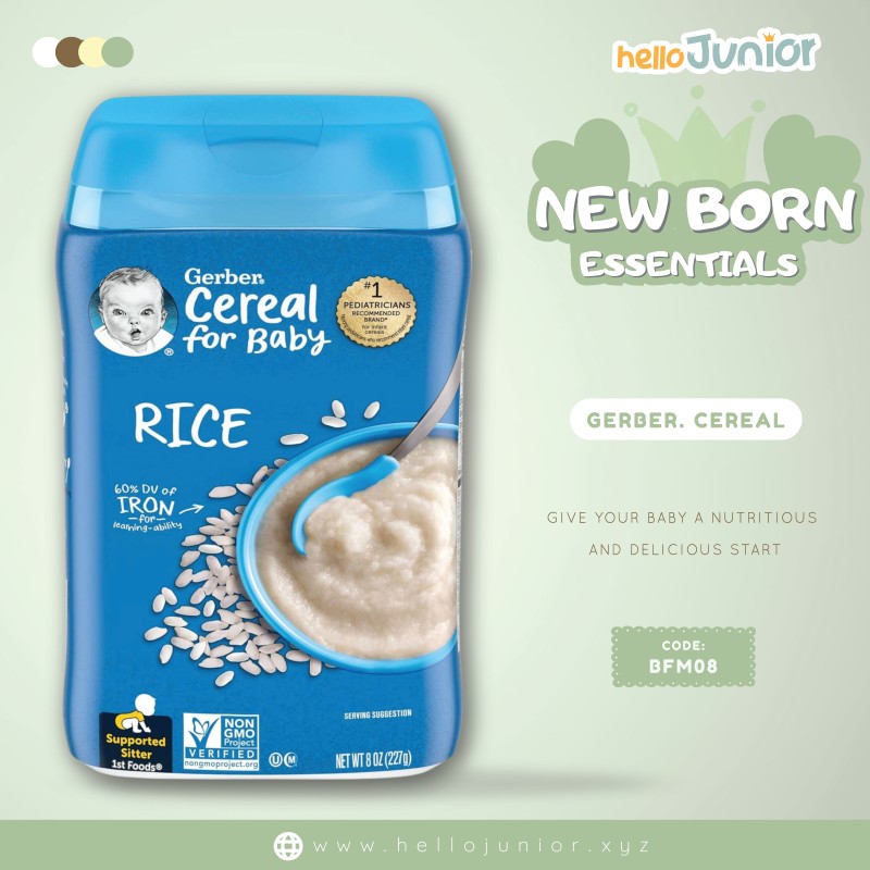 Gerber 1st Foods Cereal for Baby Baby Cereal, Rice, 8 oz 227g