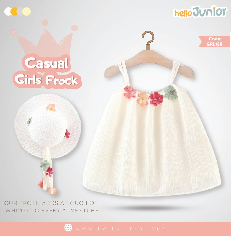 Hello Junior Casual Girls Frock (6 Months to 03 Years)