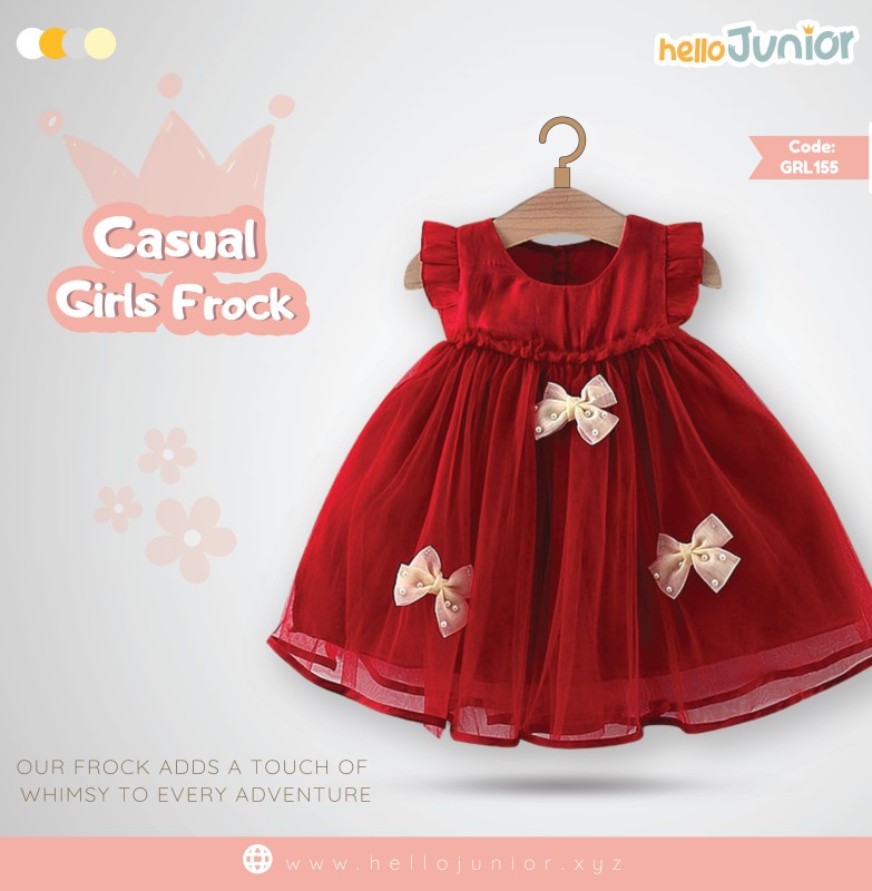 Hello Junior Casual Girls Frock (6 Months to 03 Years)