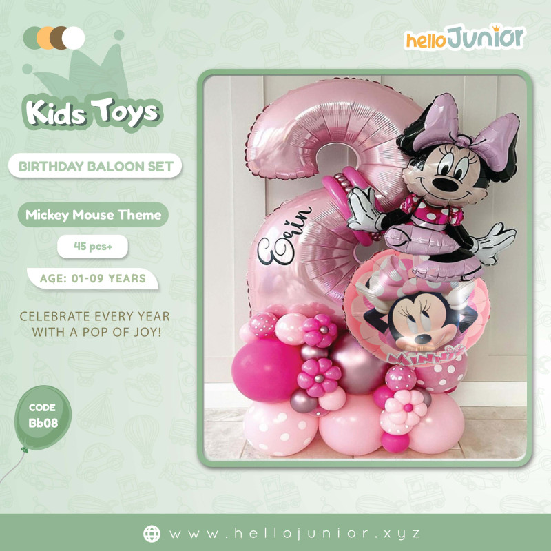 Hello Junior Mickey Mouse Theme Balloon Set:  (age 1-9 years)