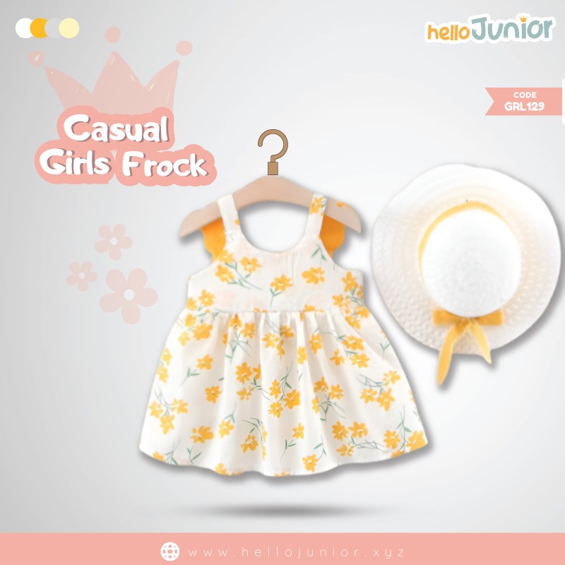 Hello Junior Casual Girls Frock (6 Months to 03 Years)