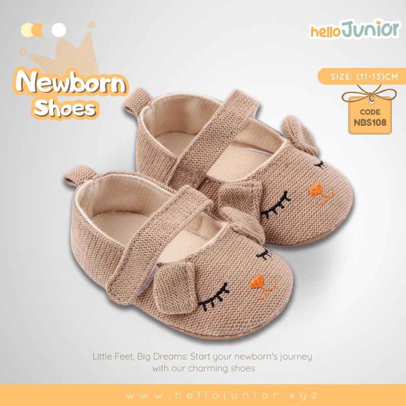Hello Junior baby shoes for newborn to 18 month, made with cotton and rubber sole