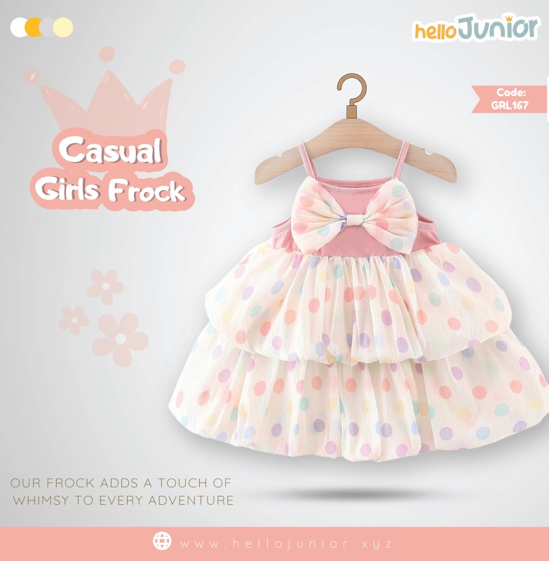 Hello Junior Casual Girls Frock (6 Months to 03 Years)
