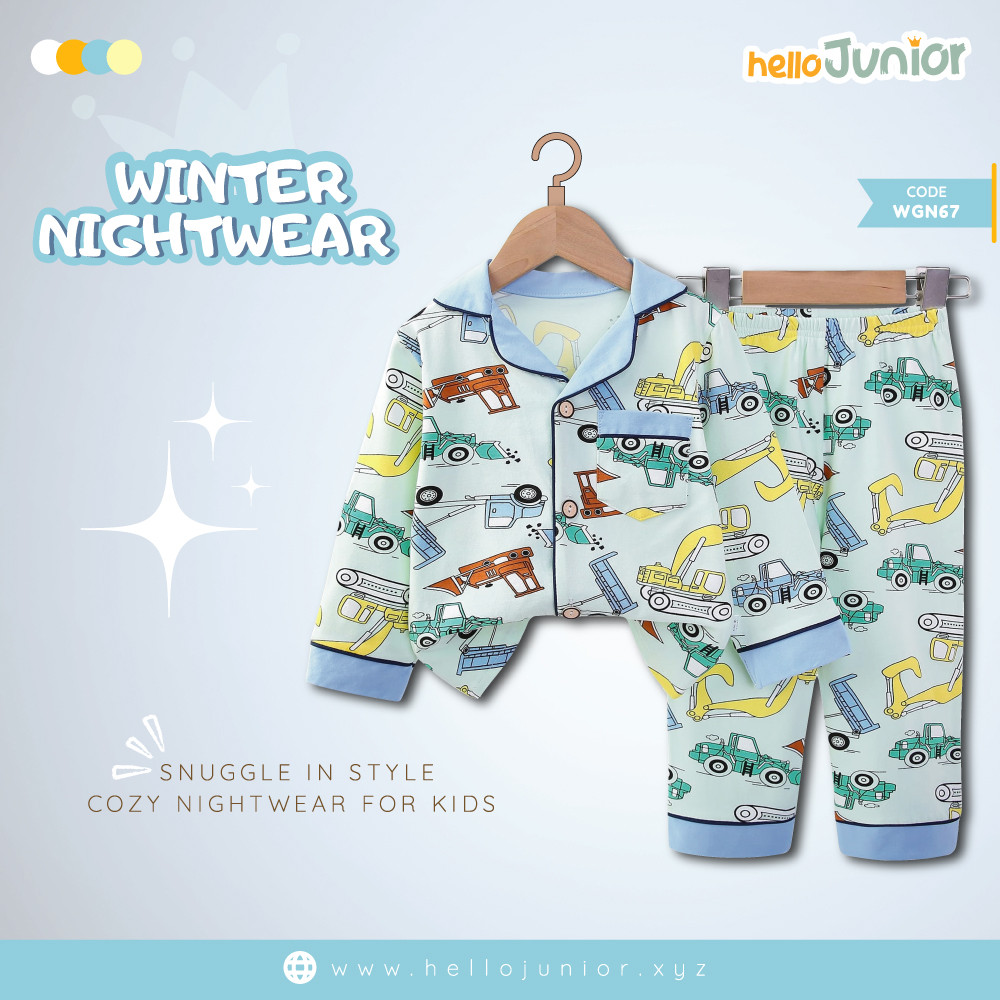 Hello Junior Kids Winter Nightwear / PJ Set / Night Dress (6 Months to 11 Years)