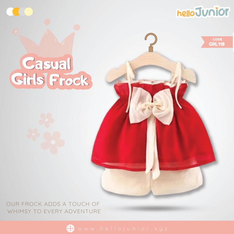Hello Junior Casual Girls Frock (6 Months to 03 Years)