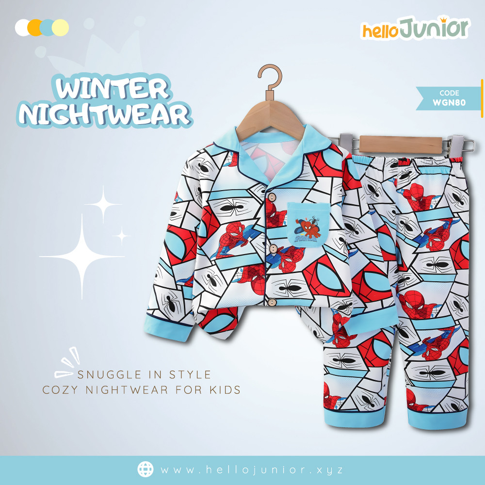 Hello Junior Kids Winter Nightwear / PJ Set / Night Dress (6 Months to 11 Years)