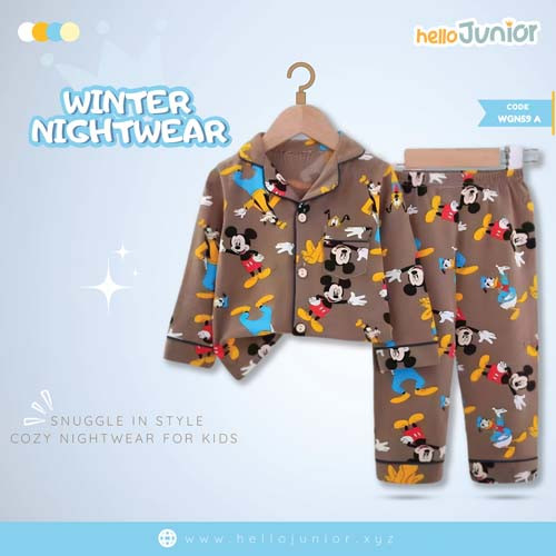 Hello Junior Kids Winter Nightwear / PJ Set / Night Dress (6 Months to 11 Years)