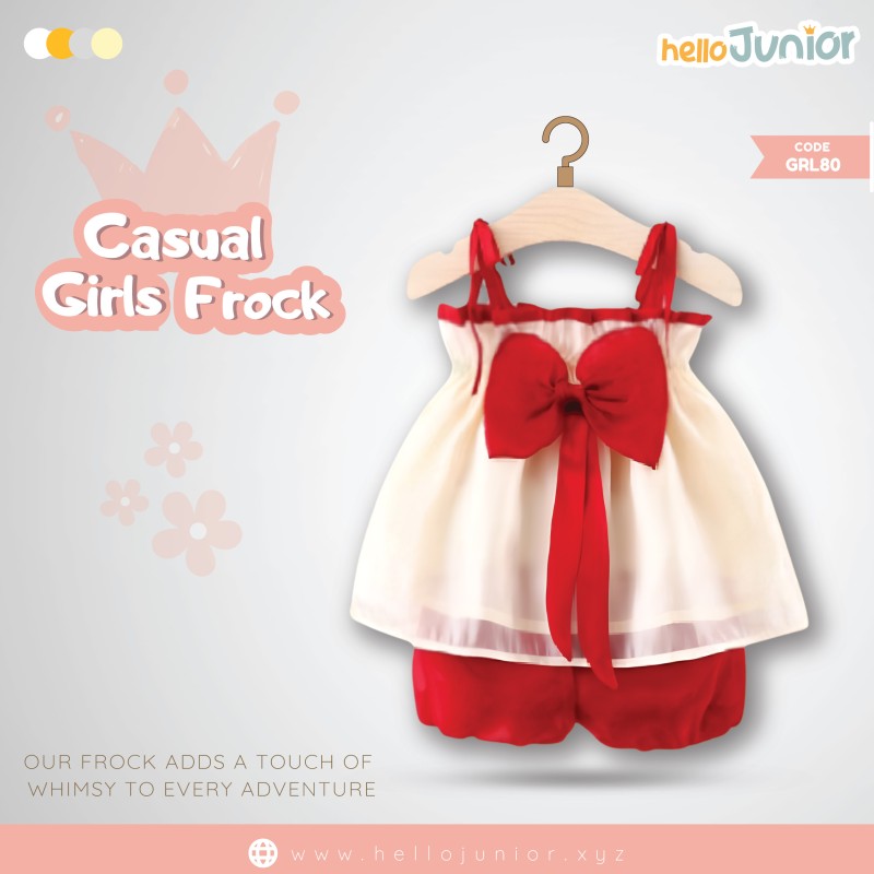 Hello Junior Casual Girls Frock (6 Months to 03 Years)