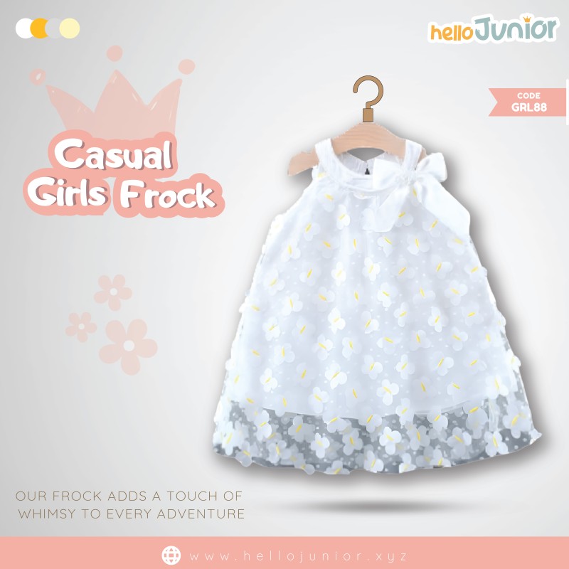 Hello Junior Casual Girls Frock (6 Months to 03 Years)