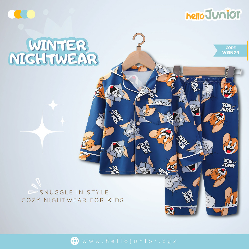 Hello Junior Kids Winter Nightwear / PJ Set / Night Dress (6 Months to 11 Years)