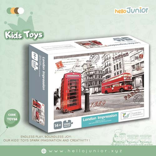 1000 Piece London Street Jigsaw Puzzle – Retro Bus & Telephone Booth