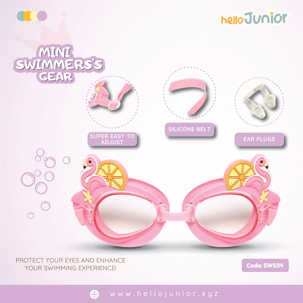 Kids Swimming Goggles with Ear Plugs – Soft Silicone Frame (Ages 3–8 Years)