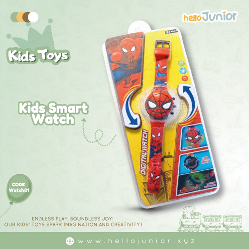 Spider-Man Digital Smart Watch for Kids – Flexible Silicone Strap, Ages 3-10