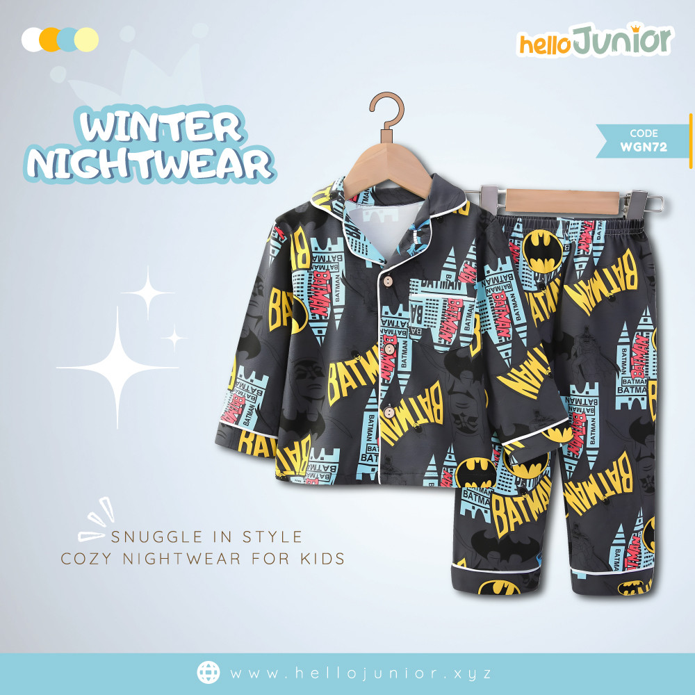 Hello Junior Kids Winter Nightwear / PJ Set / Night Dress (6 Months to 11 Years)