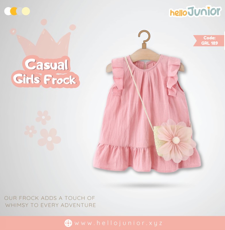 Hello Junior Casual Girls Frock (6 Months to 03 Years)