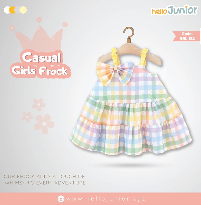 Hello Junior Casual Girls Frock (6 Months to 03 Years)