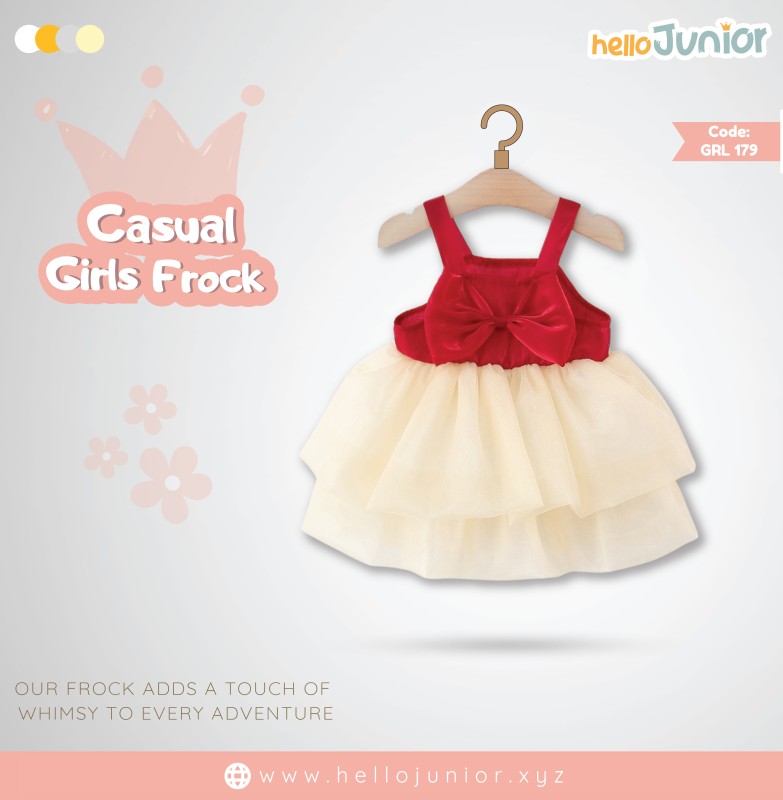 Hello Junior Casual Girls Frock (6 Months to 03 Years)