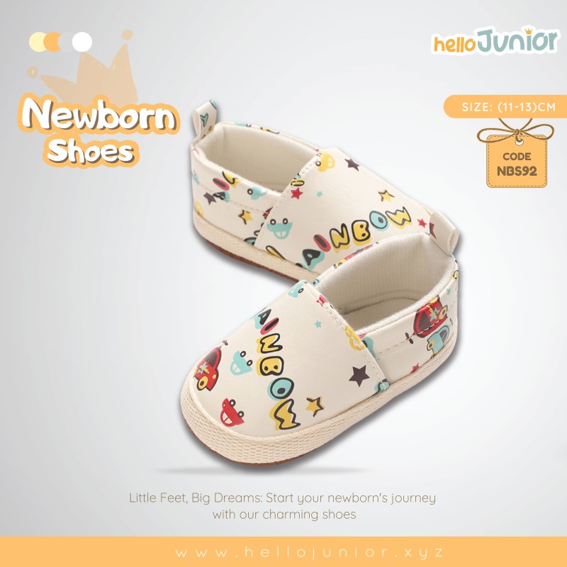 Hello Junior baby shoes for newborn to 18 month, made with cotton and rubber sole