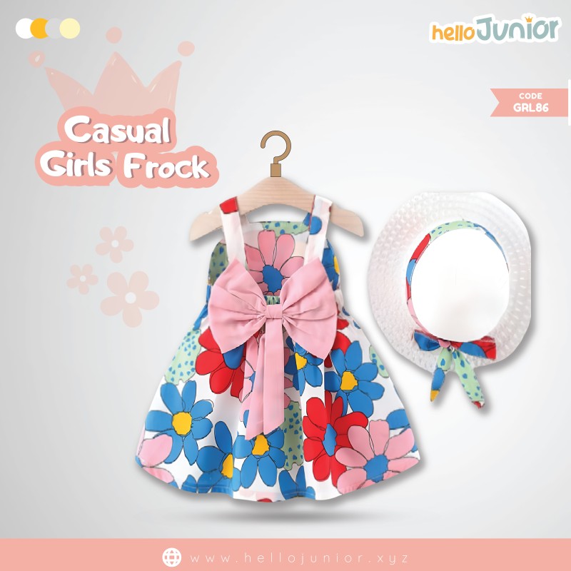 Hello Junior Casual Girls Frock (6 Months to 03 Years)