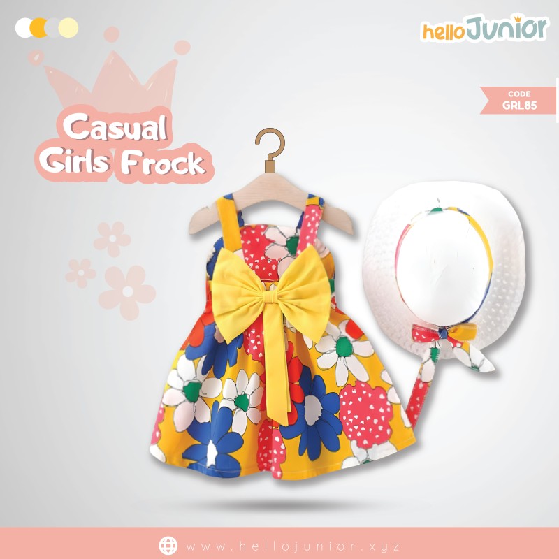 Hello Junior Casual Girls Frock (6 Months to 03 Years)