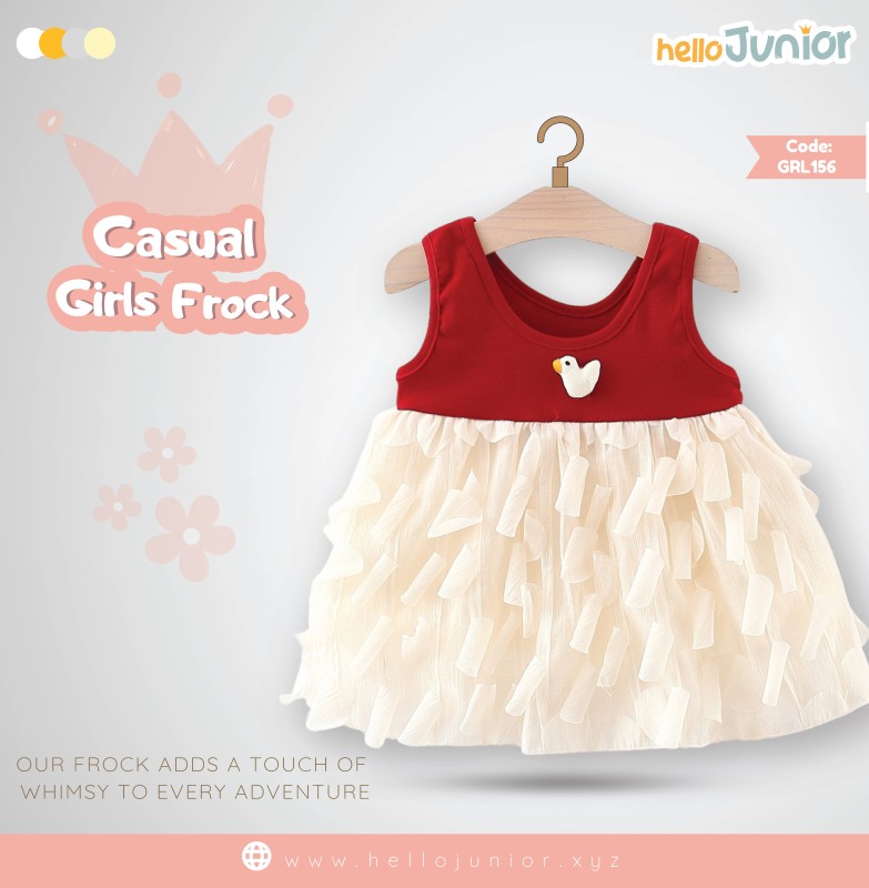 Hello Junior Casual Girls Frock (6 Months to 03 Years)