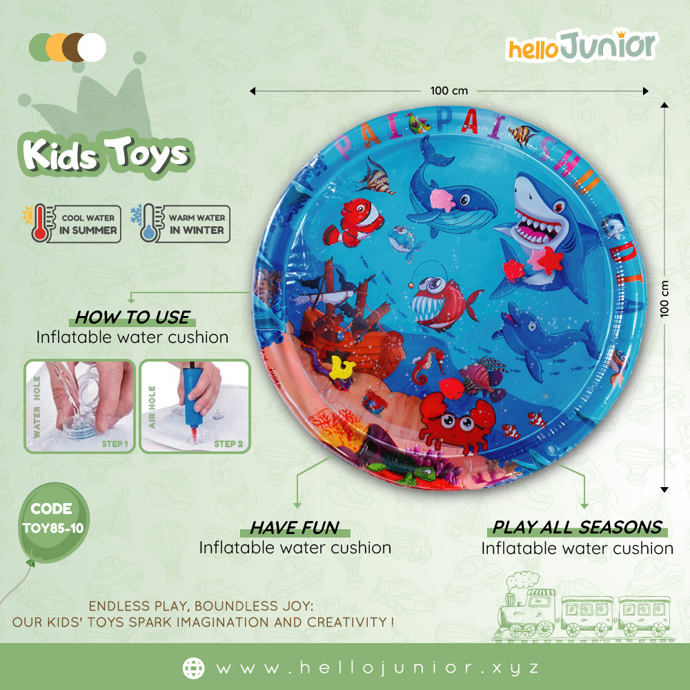 Water Play Mat for Babies 100×100 cm | Soft, Safe & Non-Toxic Crawling Pad