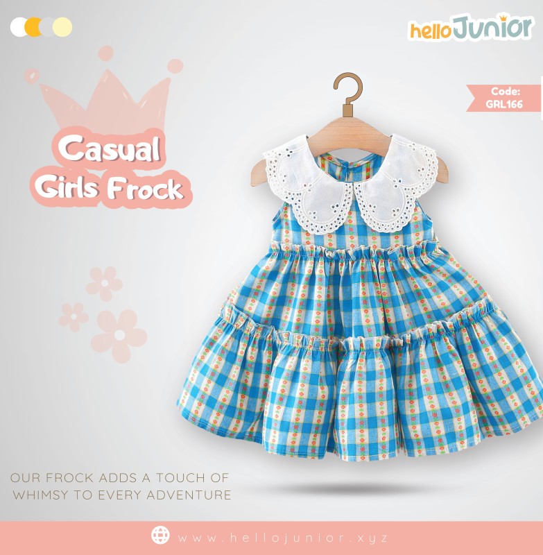 Hello Junior Casual Girls Frock (6 Months to 03 Years)