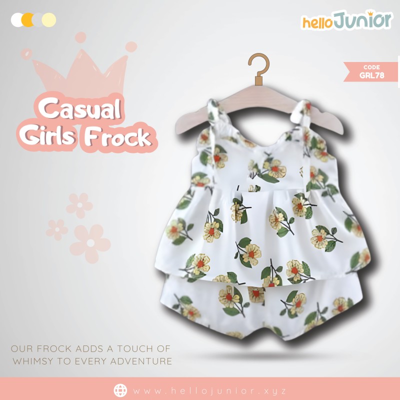 Hello Junior Casual Girls Frock (6 Months to 03 Years)