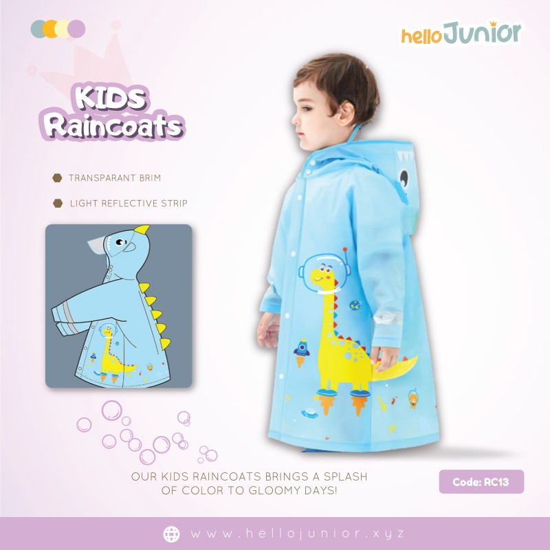 Hello Junior Kids Raincoat for 03-11 years , Multicolor