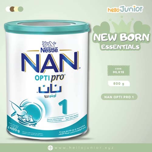 Nestlé NAN Optipro Stage 1 Infant Formula (800g) For Newborns (0-6 Months), Imported from Dubai.