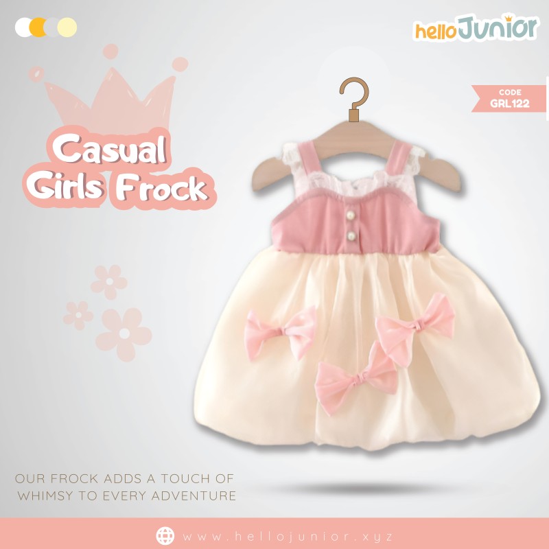 Hello Junior Casual Girls Frock (6 Months to 03 Years)