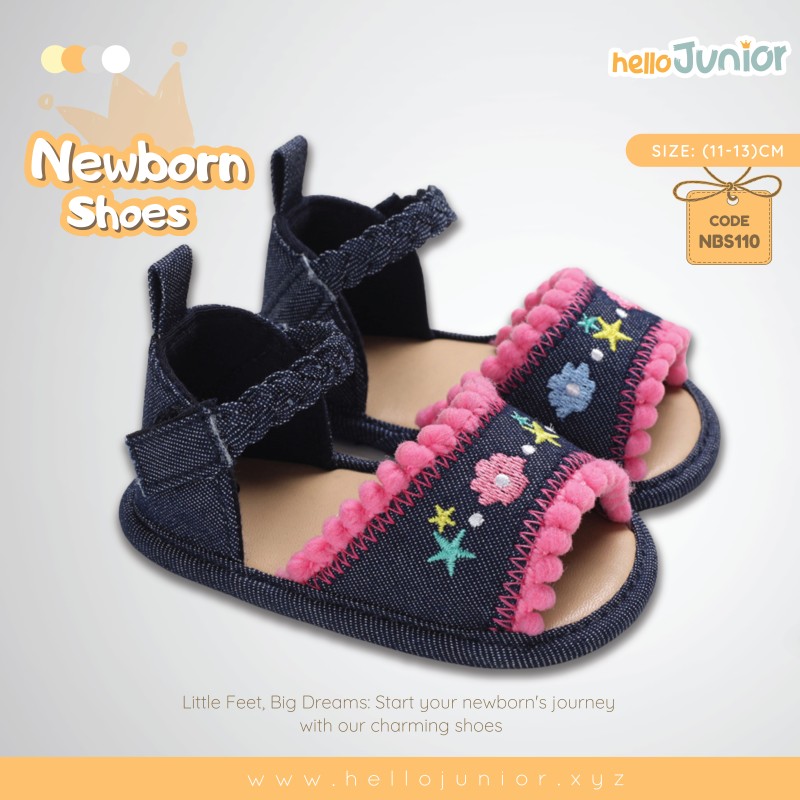 Hello Junior baby shoes for newborn to 18 month, made with cotton and rubber sole