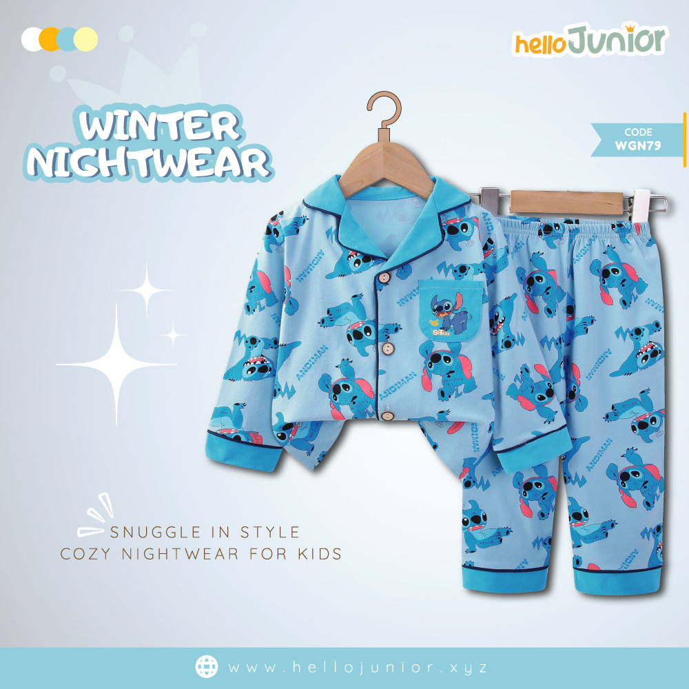Hello Junior Kids Winter Nightwear / PJ Set / Night Dress (6 Months to 11 Years)