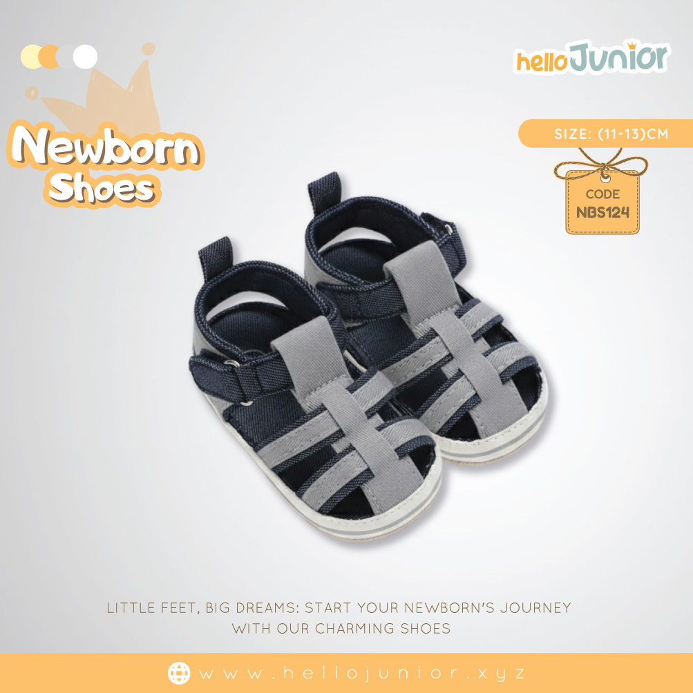 Hello Junior baby shoes for newborn to 18 month, made with cotton and rubber sole