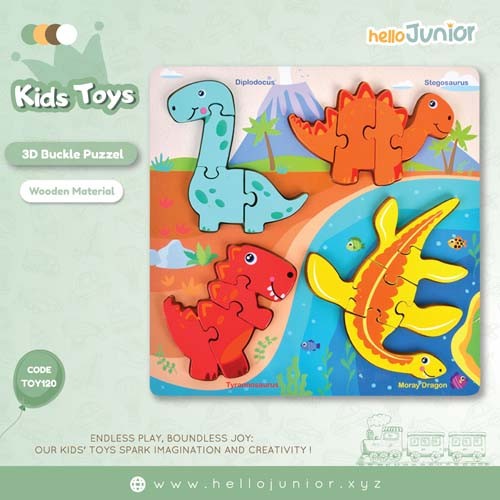 Dinosaur Wooden Puzzle Set | For Kids 6 Months