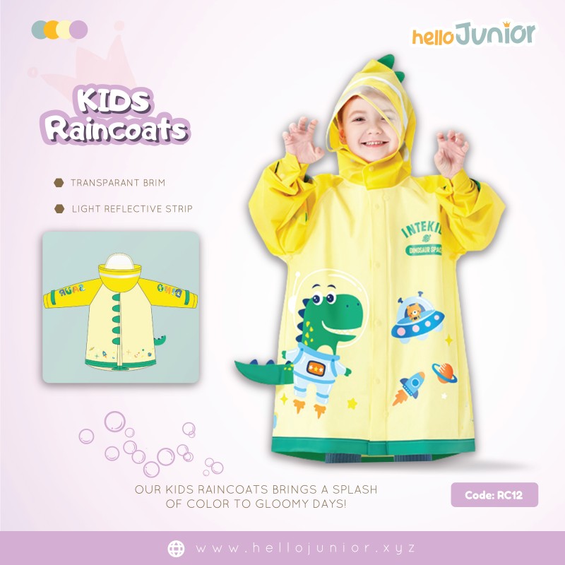 Hello Junior Kids Raincoat for 03-11 years , Multicolor
