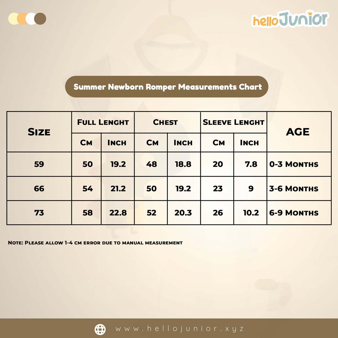 Hello Junior Kids Summer Romper, Newborn baby dress 0 month to 09 month