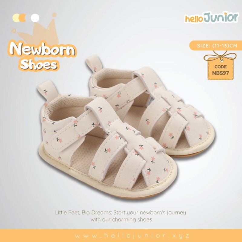 Hello Junior baby shoes for newborn to 18 month, made with cotton and rubber sole