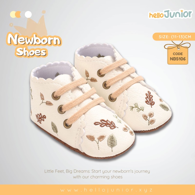 Hello Junior baby shoes for newborn to 18 month, made with cotton and rubber sole