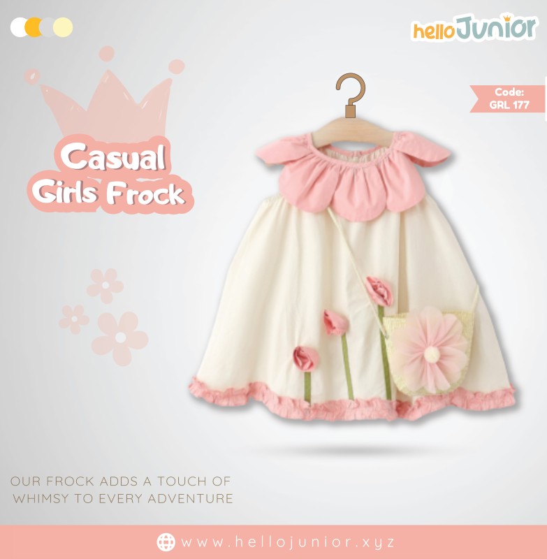 Hello Junior Casual Girls Frock (6 Months to 03 Years)