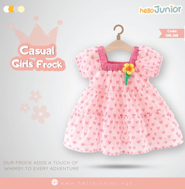Hello Junior Casual Girls Frock (6 Months to 03 Years)