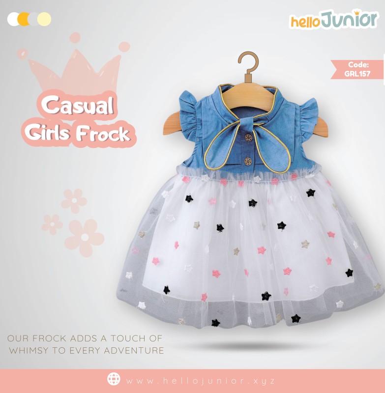 Hello Junior Casual Girls Frock (6 Months to 03 Years)